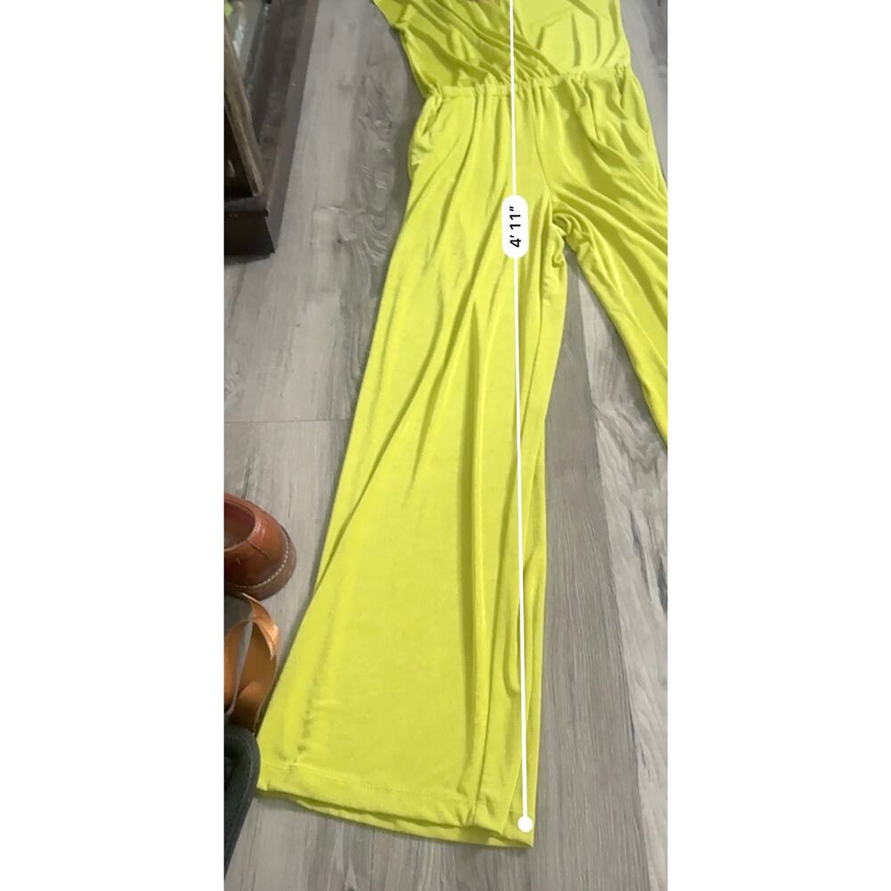 NWT Ripley Rader Classic Jumpsuit Chartreuse Green Wide Leg Pockets Size 2 Small - Picture 9 of 12